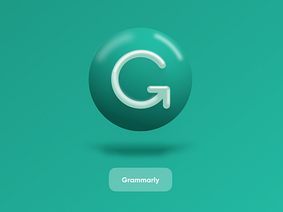 Grammarly 3D icon 3d branding design grammarly logo saas spelling startup