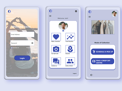 Clothes Donating App app design ux ux design