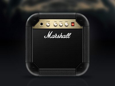 Daily UI :: Day 5 Marshall amp icon amp gold guitar icon ios marshall music realistic rock texture