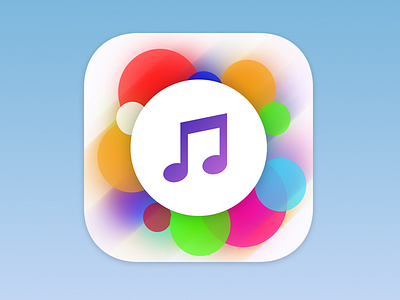 Music app icon app application colorful icon ios logo mobile motion music play shadow ui