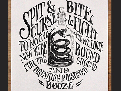 Spit & Bite Lettering fashion graphic design illustration ink lettering pen ink print