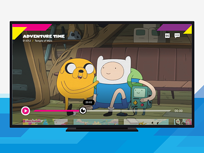 Kids TV App Video Player 10ft app design design graphic kids player shapes tv app ui ux video
