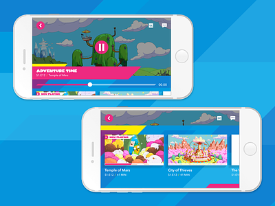 Kids Mobile App Video Player 10ft app design design graphic kids player shapes ui ux video