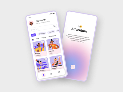 Travel App adventure app dailyui design illustration travel travel app ui user interface design