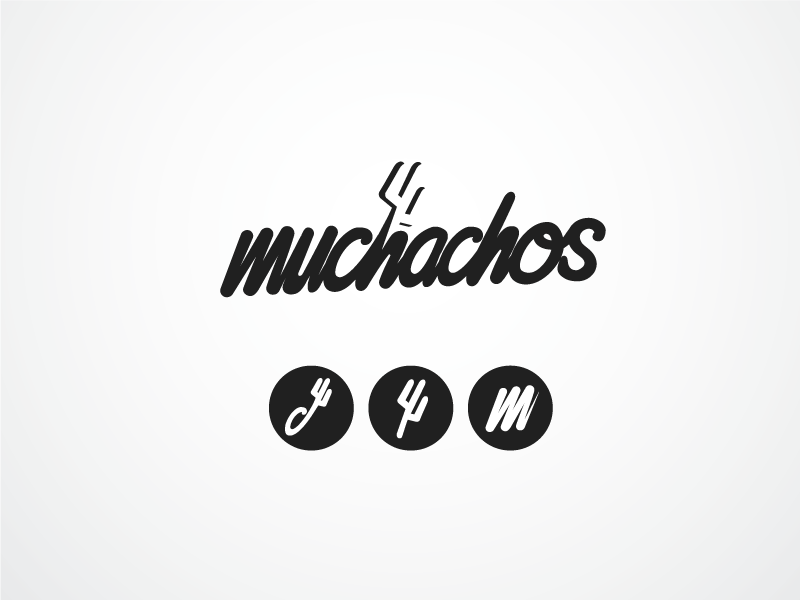 Muchachos cactus hipster logo mexican type vector