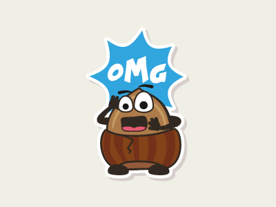 Hazelnut - mobile application stickers character emoticons hazelnut sticker vector