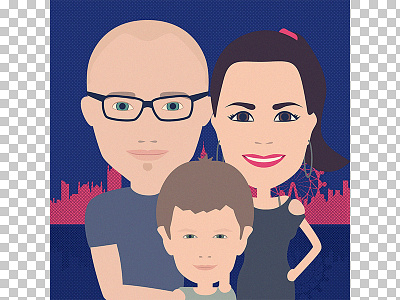 Portrait character family gift portrait vector