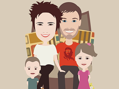 Happy family character family illustration portrait vector