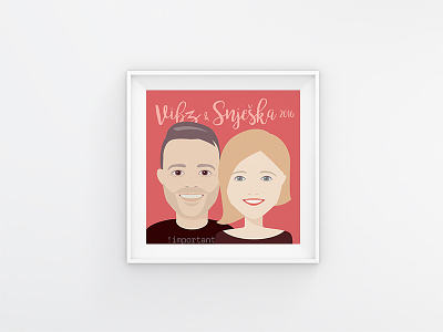 Vibor & Snješka character design couple gift portrait vector