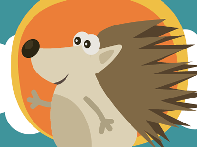 WIP - educational picture book character hedgehog illustration