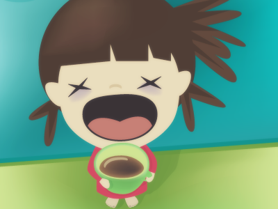 Didn’t sleep well… coffee color girl illustration sleep vector