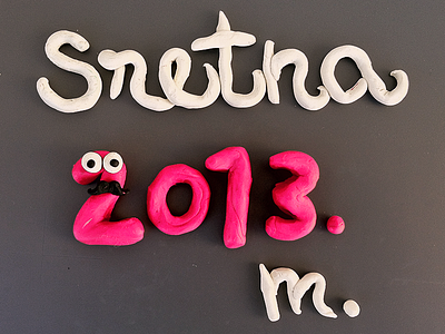 Happy new year! diy new year card plasticine