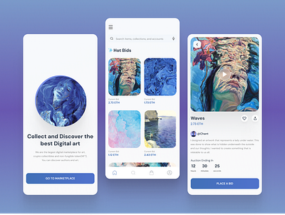 NFT Marketplace UI app cryptoart design graphic design marketplace nft product design ui