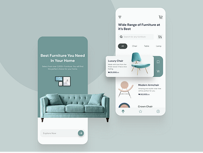 Furniture UI chair design furniture green ui
