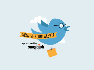 Snag-A-Scholarship bird drawn hand logo snagajob twitter