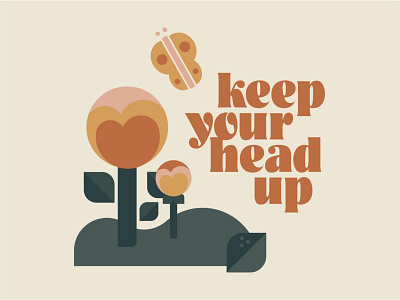Keep your head up! 70s branding creativemarket floral flower illustration logo vector