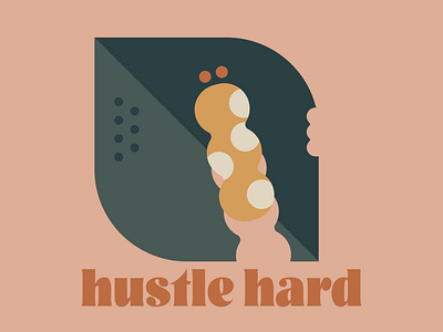 Hustle Hard 70s bite branding caterpillar creative market illustration leaf vector