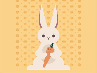 Easter Bunny bunny carrot cute design easter flat happy holiday illustration minimal pattern spring sweet vector