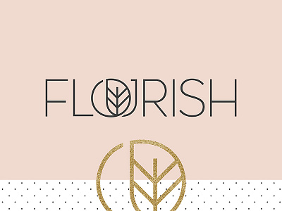 Flourish Branding blush branding coral feminine flourish foil gold identity leaf logo mark mint