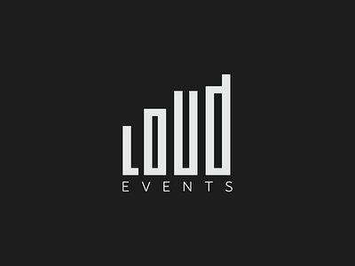 Loud brand events identity logo party producer type