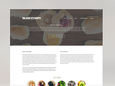 Kolache Shoppe food food websites homepage kolaches web design
