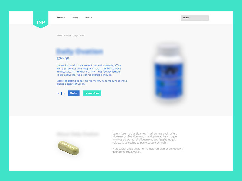 Product Page supplements user interface web page product page