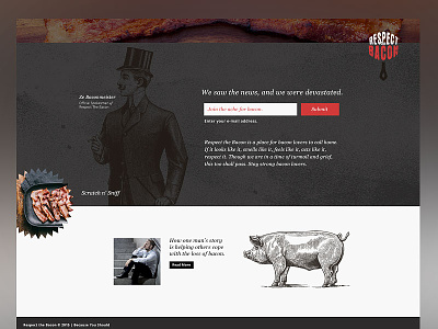 Respect The Bacon bacon branding identity landing page user interface