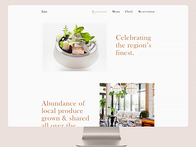 Lizz design food interface minimal restaurant ux web