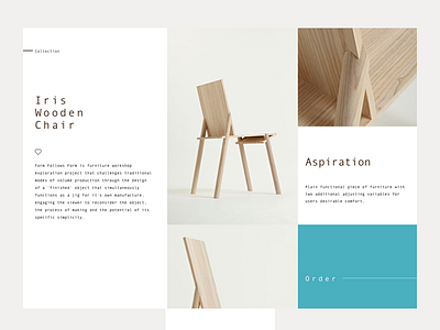 Iris chair design interface minimal shop ui website wood