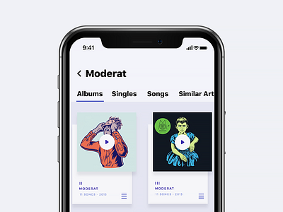 Moderat app interface iphone x moderat music music player player ui