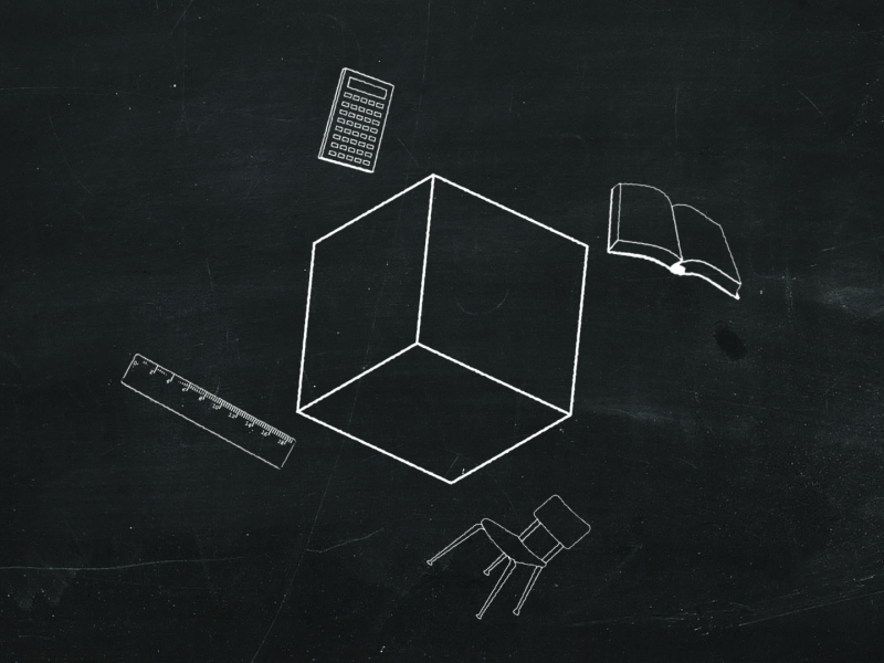 Chalkboard Animation after effects animation chalk chalkboard cubes education isometric motion design squares technology