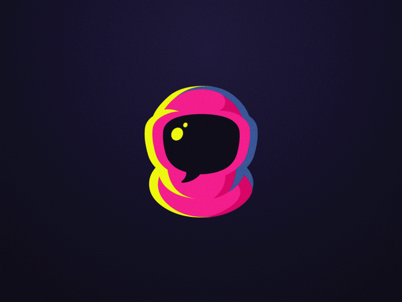 Animated Conversable Logo 80s after effects astronaut flashy gif glitch logo animation neon
