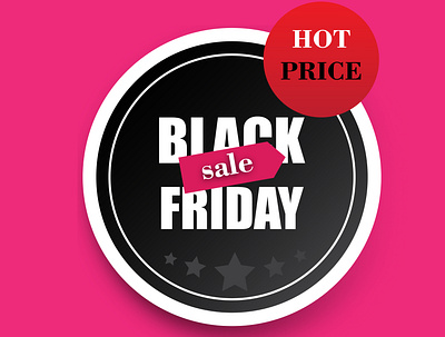 Black friday sale discount hot price illustration logo sale vector