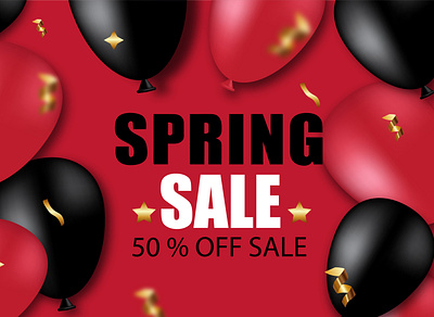 Spring sale 50 off abstract background banner big sale design illustration logo sale spring sale vector