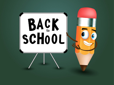 Back to school vector concept design. 3d abstract animation back to school background beautiful design illustration pencil vector