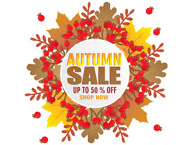 Autumn Sale 50 off abstract autumn background beautiful design illustration logo sale vector