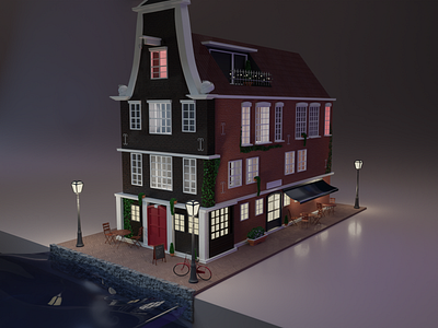 The Amsterdam Canal Toy House 3d 3d art amsterdam house illustration toy