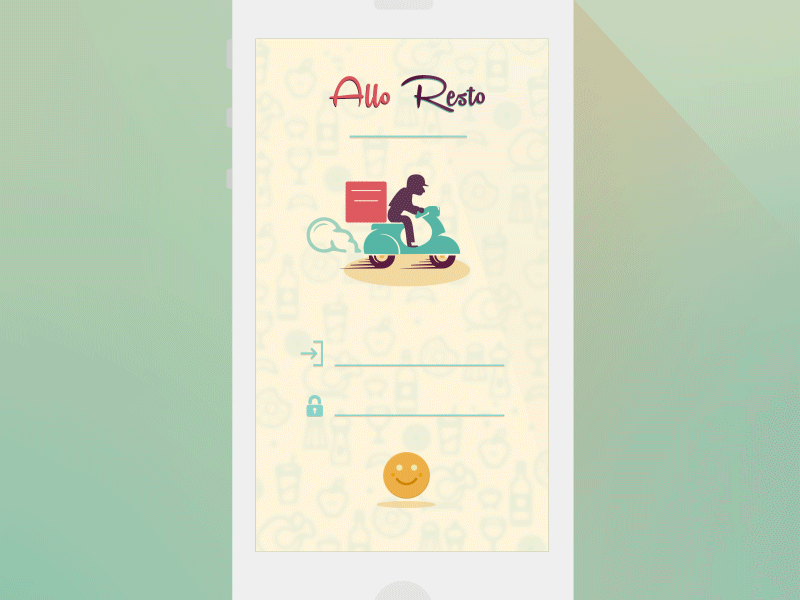 Allo Resto Concept animation app delivery food gif ios iphone ui
