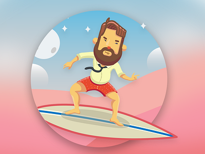 Sometimes... fun stuff illustration sticker surfer vector