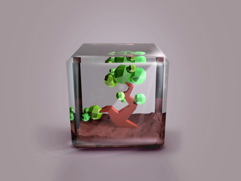 Happy Bonsai 3d bonsai cinema 4d glass happy modelling tree