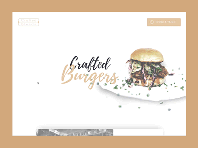 Crafted Blends Dubai header homepage landing menu restaurant website