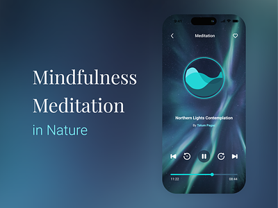 Meditation App - Player Screen dailyui meditation mindfulness mobile product design ui challenge wellness