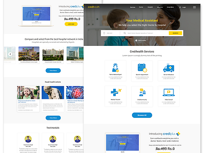 Credihealth Home Page Idea home page landing page design material design ui design ux design web application web design