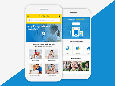 Credihealth Home Page App Screen application design home landing material page ui ux web