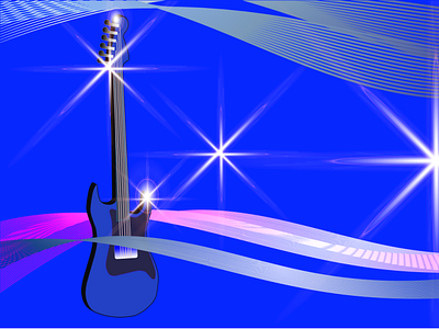 Vector illustration of neon abstract lines on the background abstract blue background background blink blue electric guitar gradient graphic design graphics guitar idea illuminated illustration lines neon rock screen sparkling stars vector waves