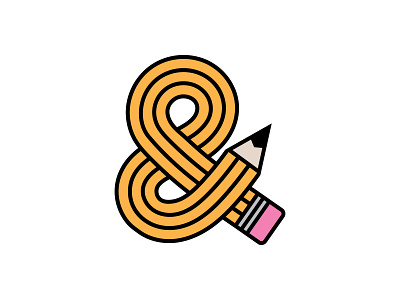 Pencil Ampersand ampersand bold design education graphic icon illustration logo pencil school simple
