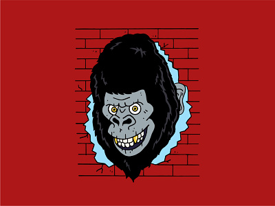 Gorilla Head animal ape brick cannabis color design drawing gorilla graffiti graphic illustration illustrator mascot nature package packaging primate sketch sticker