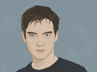 Tobey Maguire film illustration person spiderman