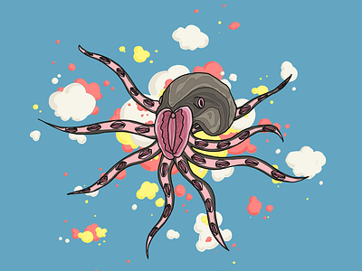 Octopussy animal fish illustration octopus