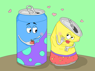 Can Love cans comic cute gift illustration